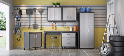 Manhattan Comfort - Fortress Garage Cabinet with 2 Adjustable Shelves in Grey - 5GMC veiw 12