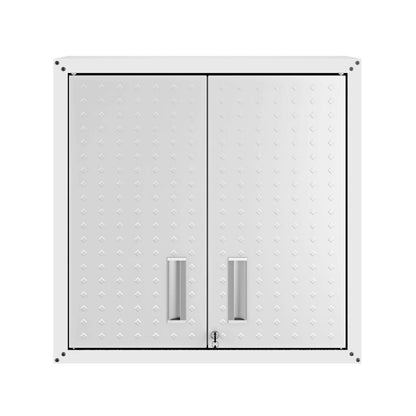 Manhattan Comfort - Fortress Garage Cabinet with 2 Adjustable Shelves in White - 5GMC-WH veiw 1