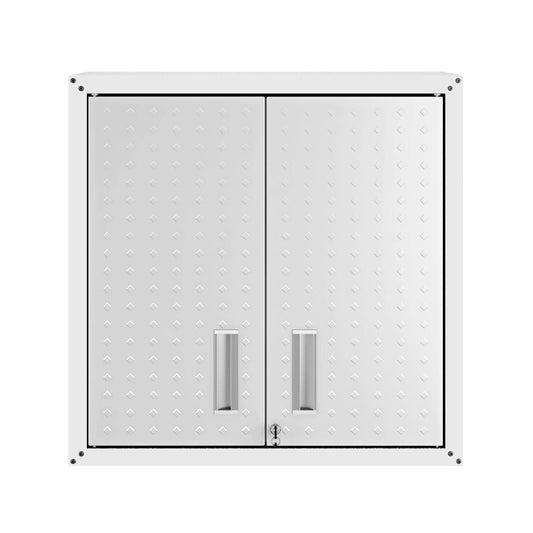 Manhattan Comfort - Fortress Garage Cabinet with 2 Adjustable Shelves in White - 5GMC-WH veiw 1