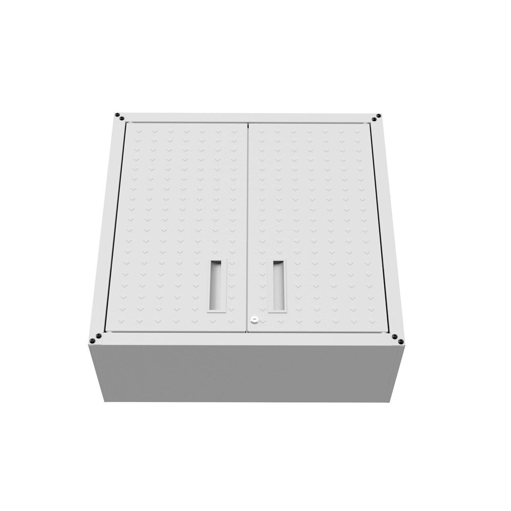 Manhattan Comfort - Fortress Garage Cabinet with 2 Adjustable Shelves in White - 5GMC-WH veiw 3