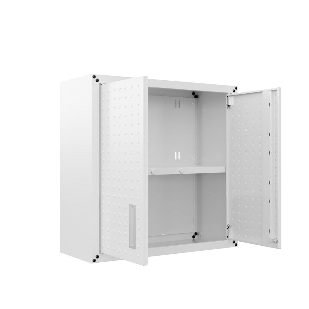 Manhattan Comfort - Fortress Garage Cabinet with 2 Adjustable Shelves in White - 5GMC-WH veiw 4
