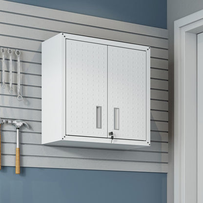 Manhattan Comfort - Fortress Garage Cabinet with 2 Adjustable Shelves in White - 5GMC-WH veiw 8