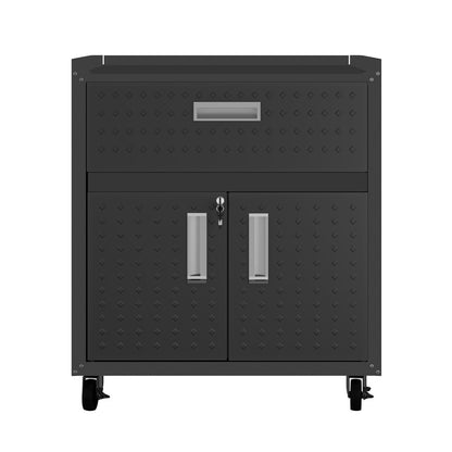 Manhattan Comfort - 6-Piece Fortress Garage Set with 3 Drawers in Charcoal Grey - 6-GGGG-CH veiw 2