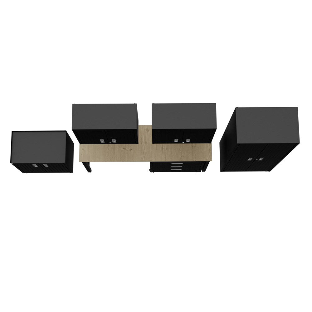 Manhattan Comfort - 6-Piece Fortress Garage Set with 3 Drawers in Charcoal Grey - 6-GGGG-CH veiw 8