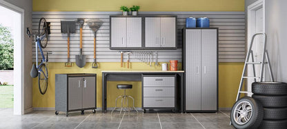 Manhattan Comfort - 6-Piece Fortress Garage Set with 3 Drawers in Grey - 6-GGGG veiw 12