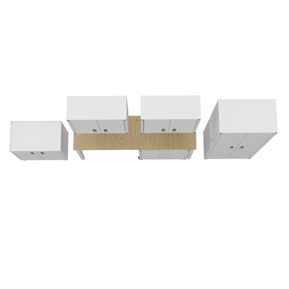 Manhattan Comfort - 6-Piece Fortress Garage Set with 3 Drawers in White - 6-GGGG-WH veiw 8