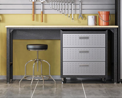 Manhattan Comfort - Fortress Garage Table with Steel Legs in Grey - 6GMC veiw 8