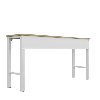 Manhattan Comfort - Fortress Garage Table with Steel Legs in White - 6GMC-WH veiw 3