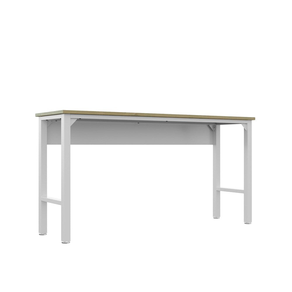 Manhattan Comfort - Fortress Garage Table with Steel Legs in White - 6GMC-WH veiw 4