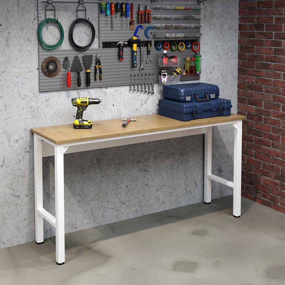 Manhattan Comfort - Fortress Garage Table with Steel Legs in White - 6GMC-WH veiw 9