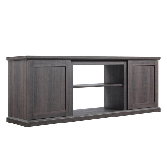 Manhattan Comfort - Franklin TV Stand with 6 Fixed Shelves in Brown - TVFP3-BR veiw 2