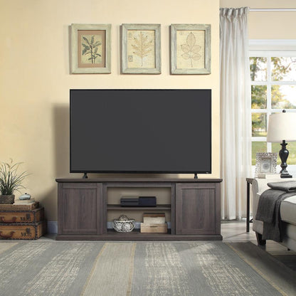 Manhattan Comfort - Franklin TV Stand with 6 Fixed Shelves in Brown - TVFP3-BR veiw 8