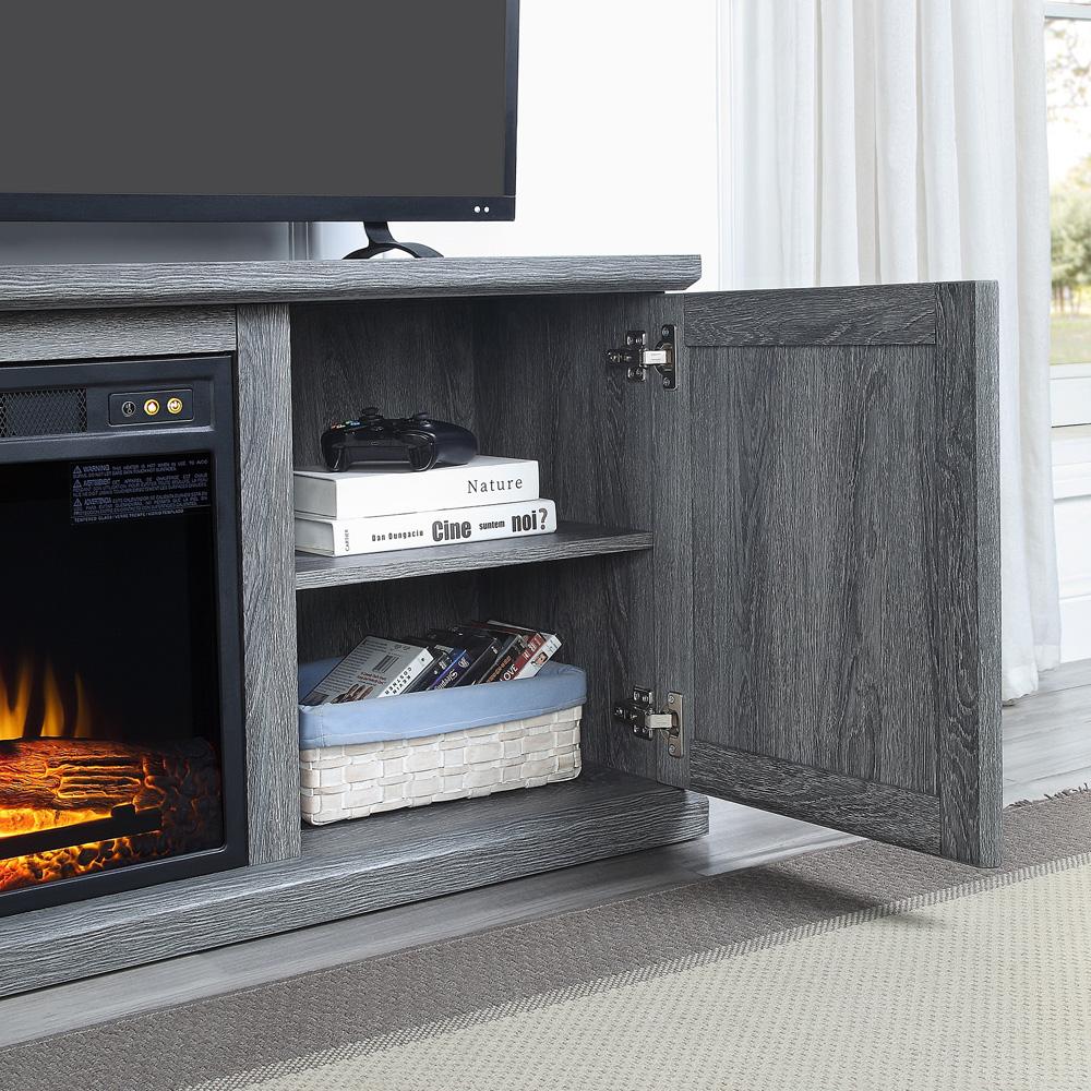 Manhattan Comfort - Franklin TV Stand with 6 Fixed Shelves in Grey - TVFP3-GY veiw 6