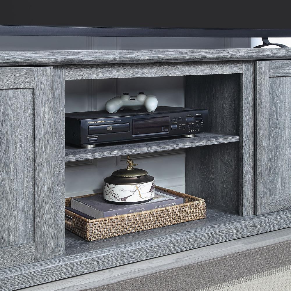 Manhattan Comfort - Franklin TV Stand with 6 Fixed Shelves in Grey - TVFP3-GY veiw 7