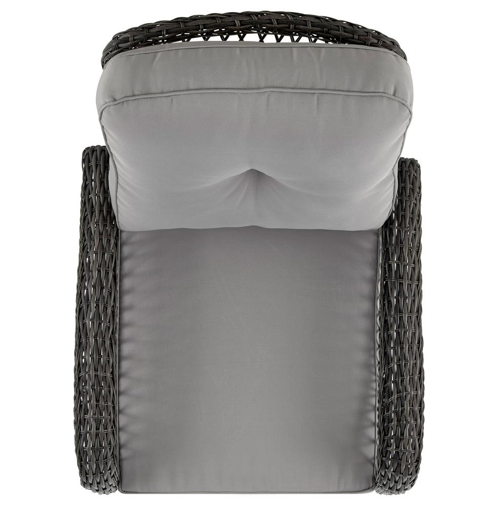 Manhattan Comfort - Fruttuo Polyester Patio Rocking Chair with Iron Steel Legs in Mixed Grey - OD-CV017-GY veiw 3