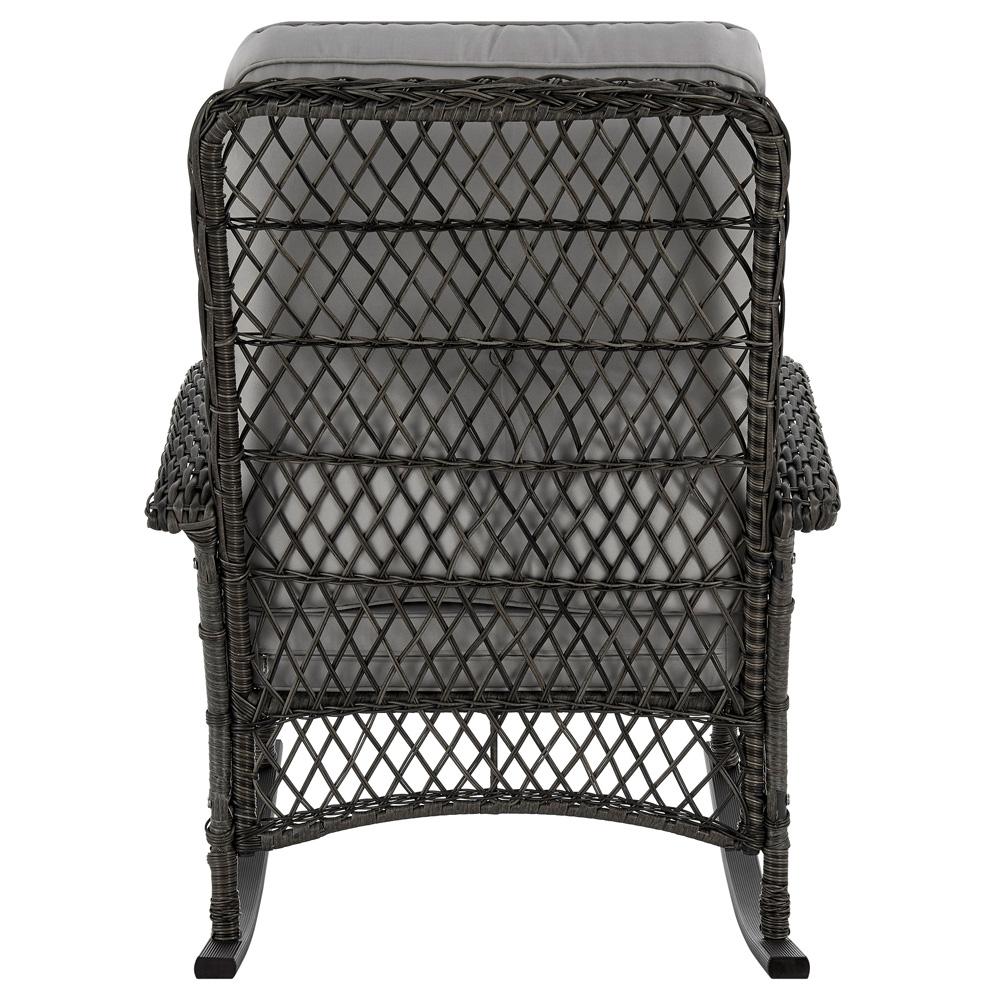 Manhattan Comfort - Fruttuo Polyester Patio Rocking Chair with Iron Steel Legs in Mixed Grey - OD-CV017-GY veiw 4
