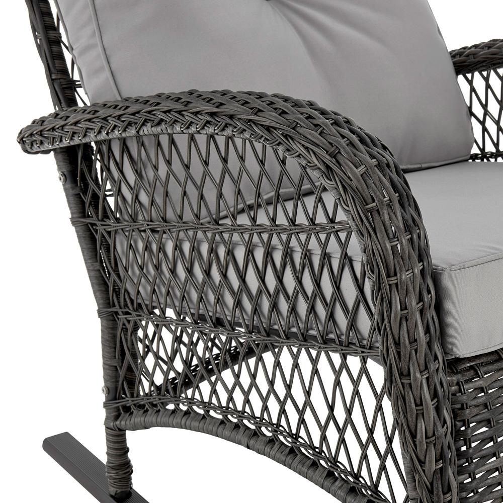 Manhattan Comfort - Fruttuo Polyester Patio Rocking Chair with Iron Steel Legs in Mixed Grey - OD-CV017-GY veiw 6