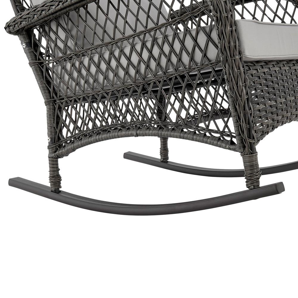 Manhattan Comfort - Fruttuo Polyester Patio Rocking Chair with Iron Steel Legs in Mixed Grey - OD-CV017-GY veiw 7
