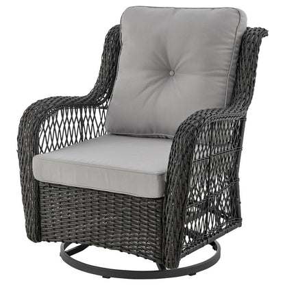 Manhattan Comfort - 3-Piece Fruttuo Polyester Patio 2- Person Seating Group with End Table with Iron Steel Legs in Mixed Grey - OD-CV018-GY veiw 3