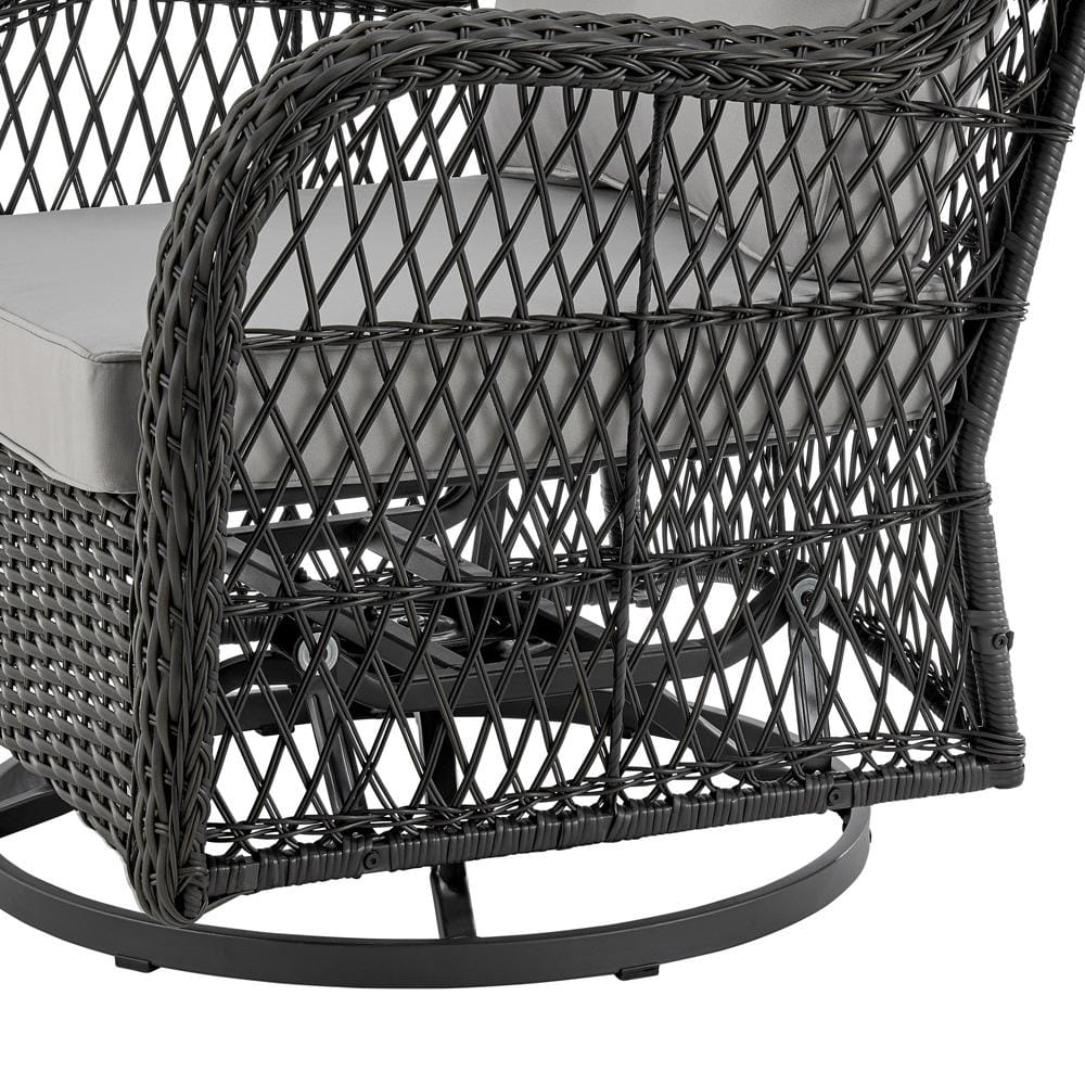 Manhattan Comfort - 3-Piece Fruttuo Polyester Patio 2- Person Seating Group with End Table with Iron Steel Legs in Mixed Grey - OD-CV018-GY veiw 8