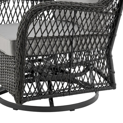 Manhattan Comfort - 3-Piece Fruttuo Polyester Patio 2- Person Seating Group with End Table with Iron Steel Legs in Mixed Grey - OD-CV018-GY veiw 8