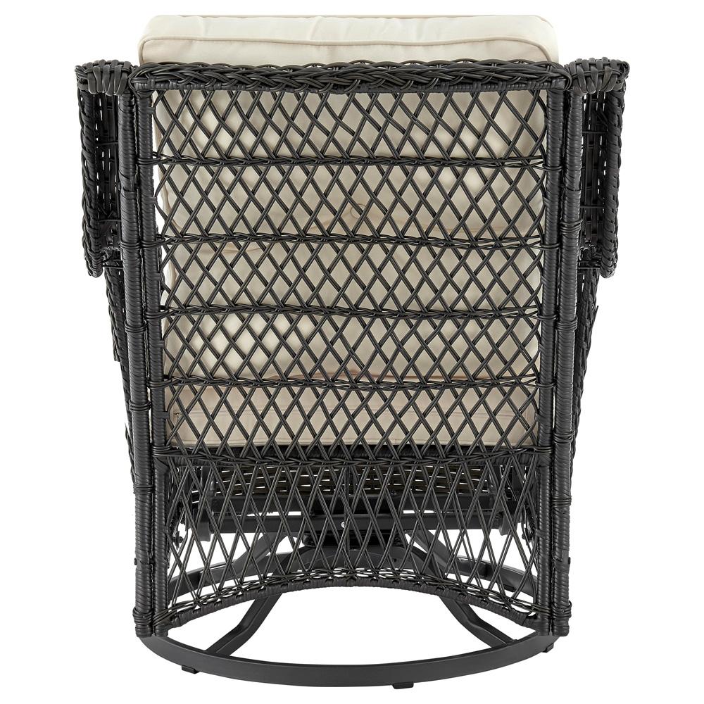 Manhattan Comfort - 3-Piece Fruttuo Polyester Patio 2- Person Seating Group with End Table with Iron Steel Legs in Mixed Grey Weave and Cream - OD-CV018-CR veiw 6