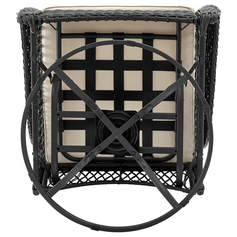 Manhattan Comfort - 3-Piece Fruttuo Polyester Patio 2- Person Seating Group with End Table with Iron Steel Legs in Mixed Grey Weave and Cream - OD-CV018-CR veiw 10