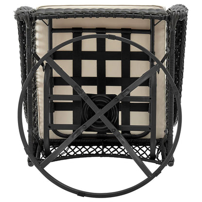 Manhattan Comfort - 3-Piece Fruttuo Polyester Patio 2- Person Seating Group with End Table with Iron Steel Legs in Mixed Grey Weave and Cream - OD-CV018-CR veiw 10