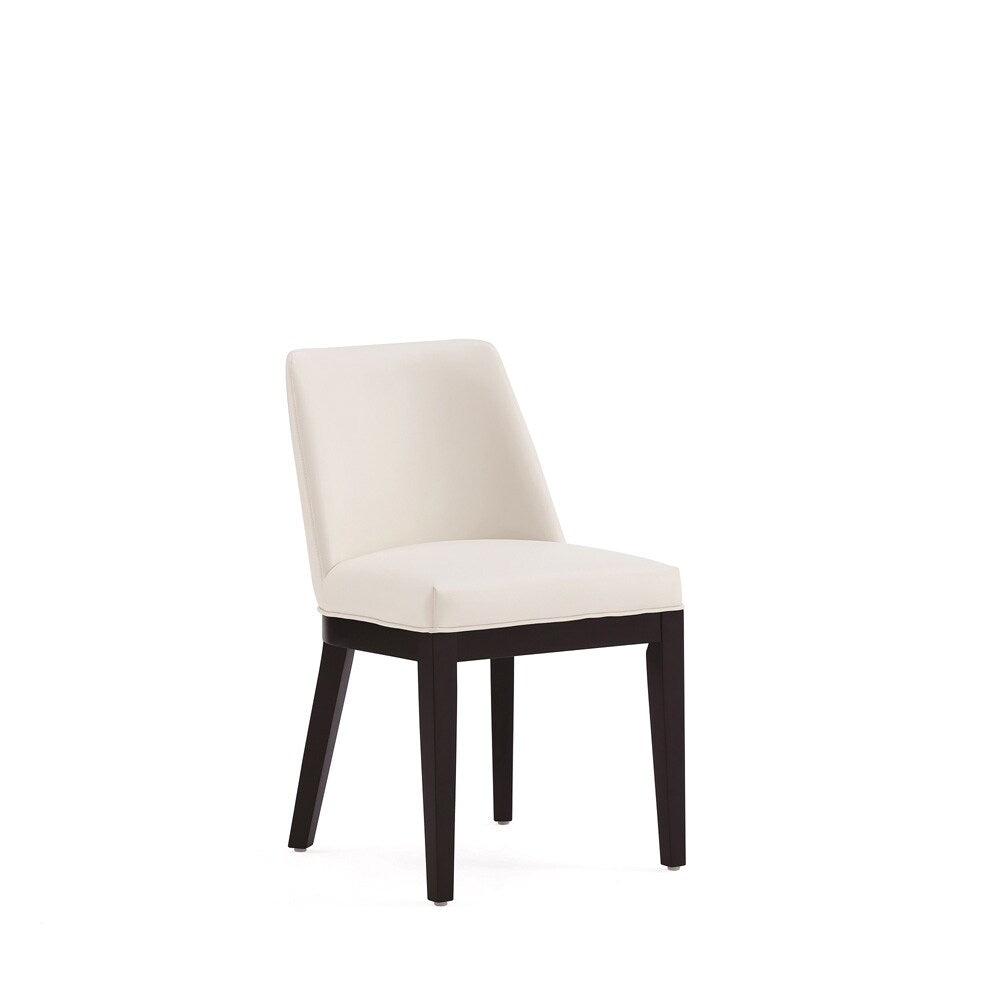 Manhattan Comfort - Gansevoort Faux Leather Dining Chairs with Beech Wood Legs in Cream - Set of 4 - 2-DC051-CR veiw 2