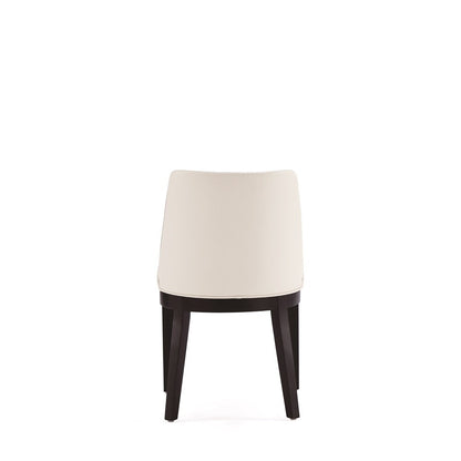 Manhattan Comfort - Gansevoort Faux Leather Dining Chairs with Beech Wood Legs in Cream - Set of 4 - 2-DC051-CR veiw 3