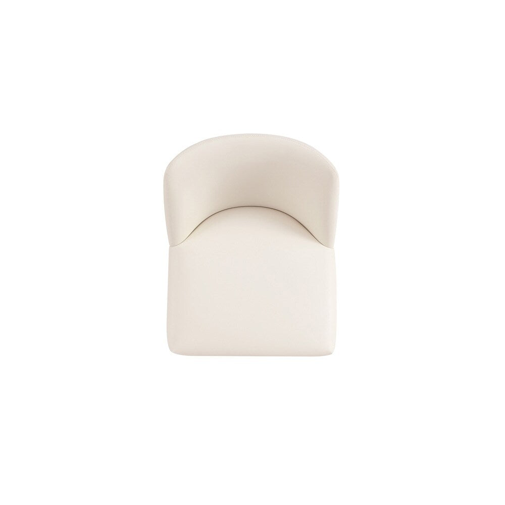 Manhattan Comfort - Gansevoort Faux Leather Dining Chairs with Beech Wood Legs in Cream - Set of 4 - 2-DC051-CR veiw 4