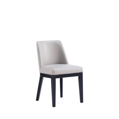 Manhattan Comfort - Gansevoort Faux Leather Dining Chairs with Beech Wood Legs in Light Grey - Set of 4 - 2-DC051-LG veiw 3