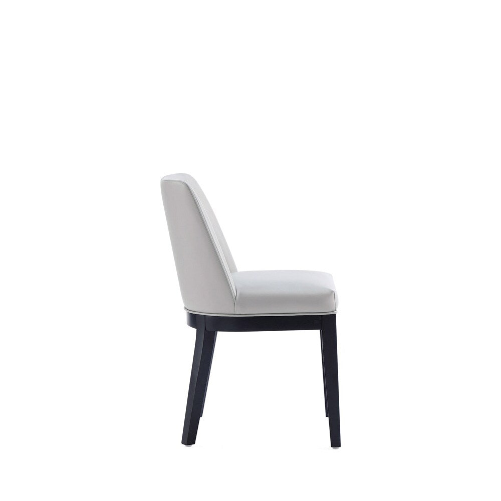 Manhattan Comfort - Gansevoort Faux Leather Dining Chairs with Beech Wood Legs in Light Grey - Set of 4 - 2-DC051-LG veiw 4