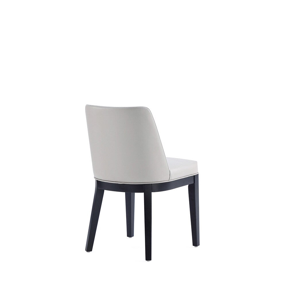 Manhattan Comfort - Gansevoort Faux Leather Dining Chairs with Beech Wood Legs in Light Grey - Set of 4 - 2-DC051-LG veiw 6