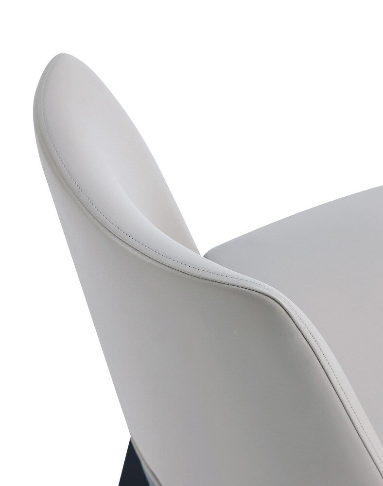 Manhattan Comfort - Gansevoort Faux Leather Dining Chairs with Beech Wood Legs in Light Grey - Set of 4 - 2-DC051-LG veiw 9