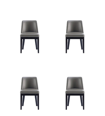 Manhattan Comfort - Gansevoort Faux Leather Dining Chairs with Beech Wood Legs in Pebble Grey - Set of 4 - 2-DC051-PE veiw 1