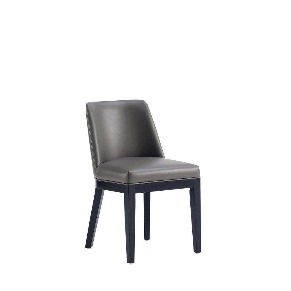 Manhattan Comfort - Gansevoort Faux Leather Dining Chairs with Beech Wood Legs in Pebble Grey - Set of 4 - 2-DC051-PE veiw 3
