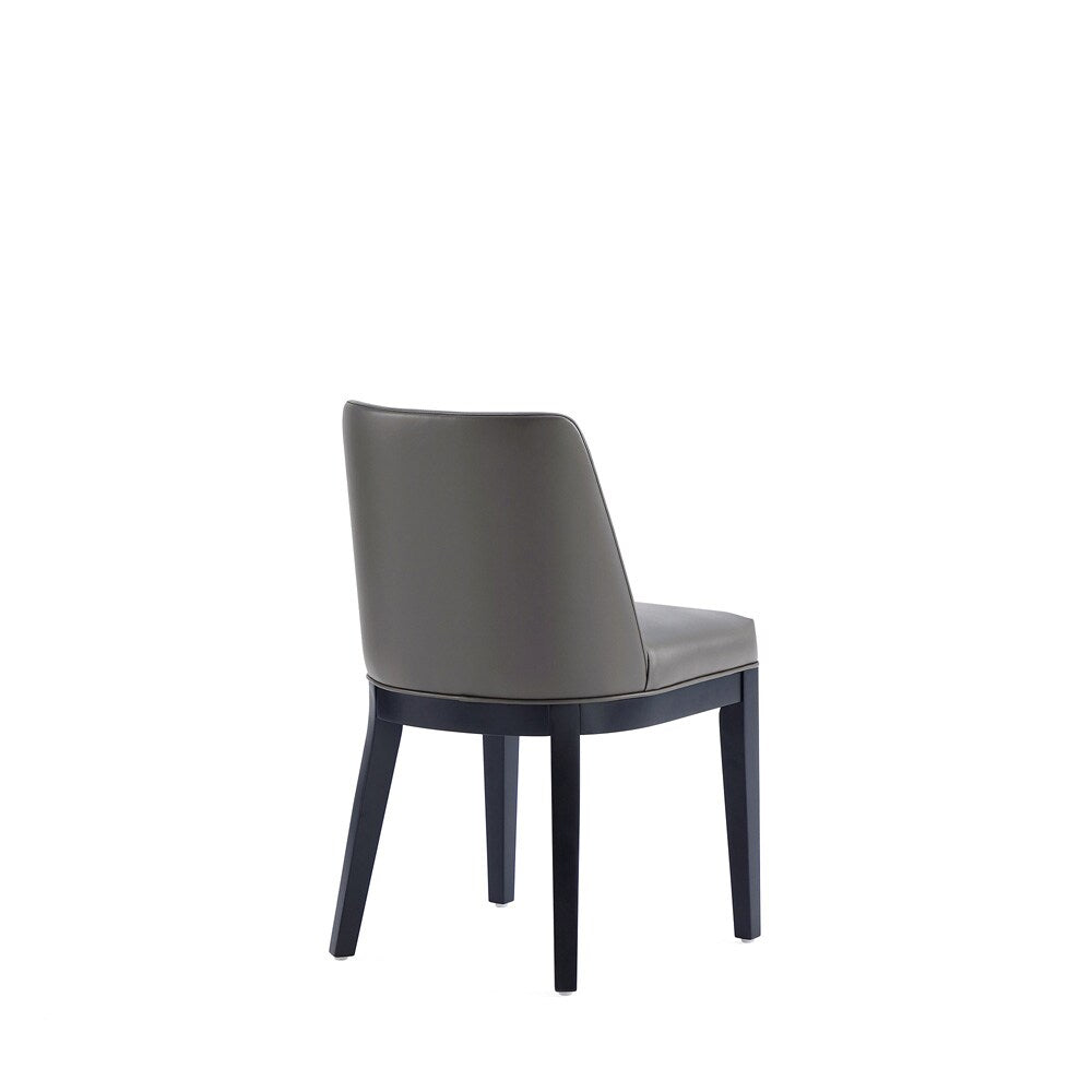 Manhattan Comfort - Gansevoort Faux Leather Dining Chairs with Beech Wood Legs in Pebble Grey - Set of 4 - 2-DC051-PE veiw 4