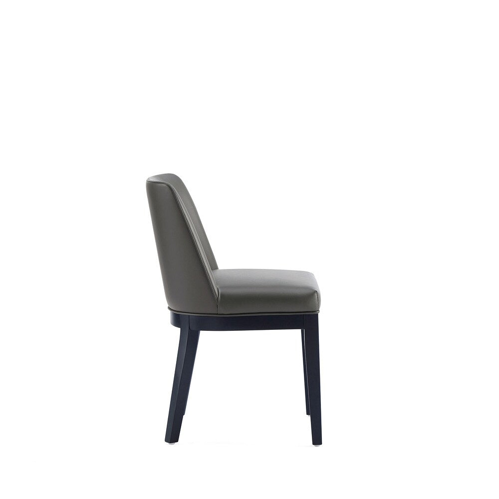 Manhattan Comfort - Gansevoort Faux Leather Dining Chairs with Beech Wood Legs in Pebble Grey - Set of 4 - 2-DC051-PE veiw 5