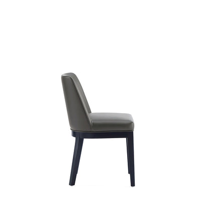 Manhattan Comfort - Gansevoort Faux Leather Dining Chairs with Beech Wood Legs in Pebble Grey - Set of 4 - 2-DC051-PE veiw 5
