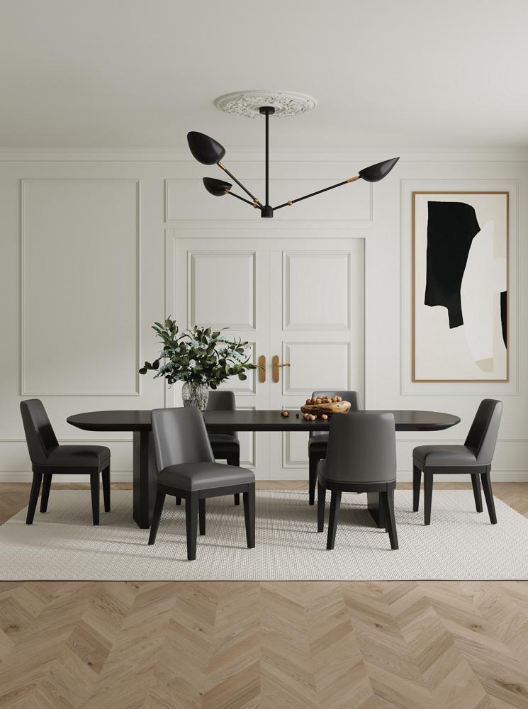 Manhattan Comfort - Gansevoort Faux Leather Dining Chairs with Beech Wood Legs in Pebble Grey - Set of 4 - 2-DC051-PE veiw 10