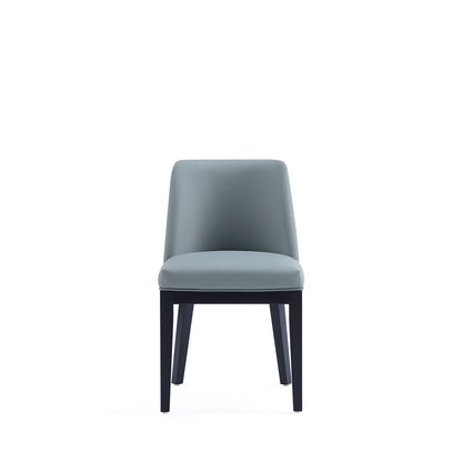 Manhattan Comfort - Gansevoort Faux Leather Dining Chairs with Beech Wood Legs in Pewter - Set of 4 - 2-DC051-PT veiw 2
