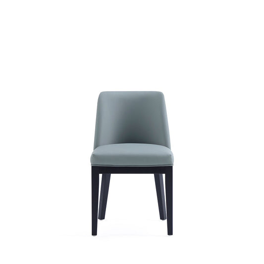 Manhattan Comfort - Gansevoort Faux Leather Dining Chairs with Beech Wood Legs in Pewter - Set of 4 - 2-DC051-PT veiw 2