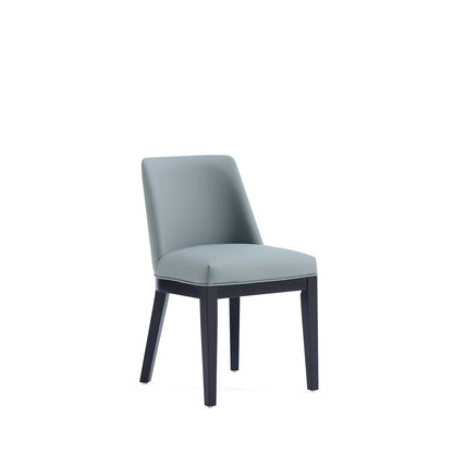 Manhattan Comfort - Gansevoort Faux Leather Dining Chairs with Beech Wood Legs in Pewter - Set of 4 - 2-DC051-PT veiw 3