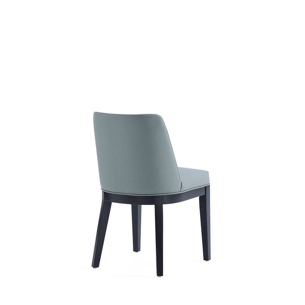 Manhattan Comfort - Gansevoort Faux Leather Dining Chairs with Beech Wood Legs in Pewter - Set of 4 - 2-DC051-PT veiw 4