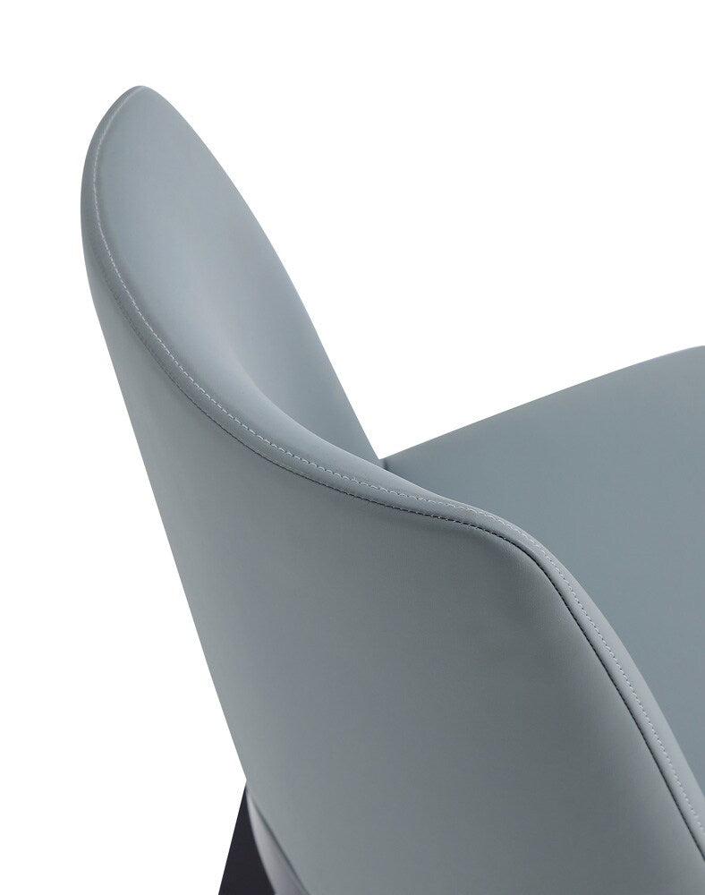 Manhattan Comfort - Gansevoort Faux Leather Dining Chairs with Beech Wood Legs in Pewter - Set of 4 - 2-DC051-PT veiw 9