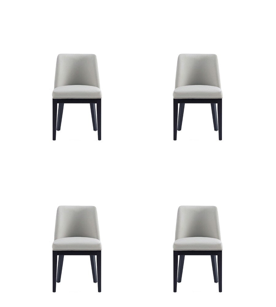 Manhattan Comfort - Gansevoort Faux Leather Dining Chairs with Beech Wood Legs in Stone Grey - Set of 4 - 2-DC051-ST veiw 1