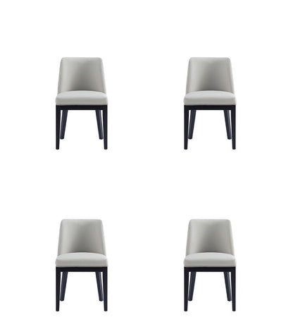 Manhattan Comfort - Gansevoort Faux Leather Dining Chairs with Beech Wood Legs in Stone Grey - Set of 4 - 2-DC051-ST veiw 1