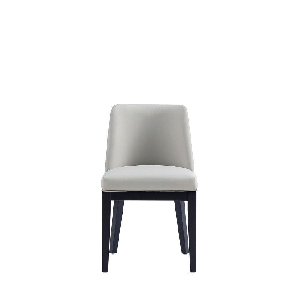 Manhattan Comfort - Gansevoort Faux Leather Dining Chairs with Beech Wood Legs in Stone Grey - Set of 4 - 2-DC051-ST veiw 2
