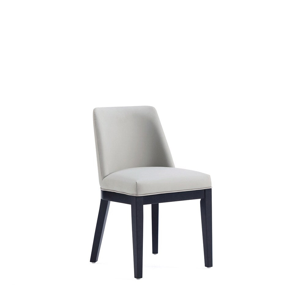 Manhattan Comfort - Gansevoort Faux Leather Dining Chairs with Beech Wood Legs in Stone Grey - Set of 4 - 2-DC051-ST veiw 3